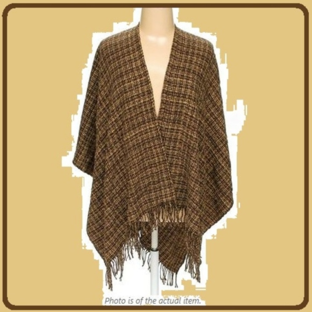 Tan and Brown Large Shawl